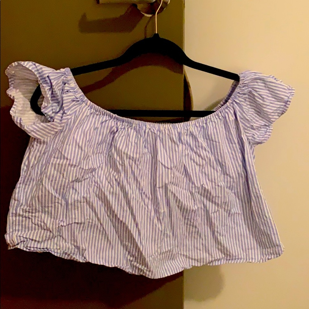 Zara off the shoulder cropped top